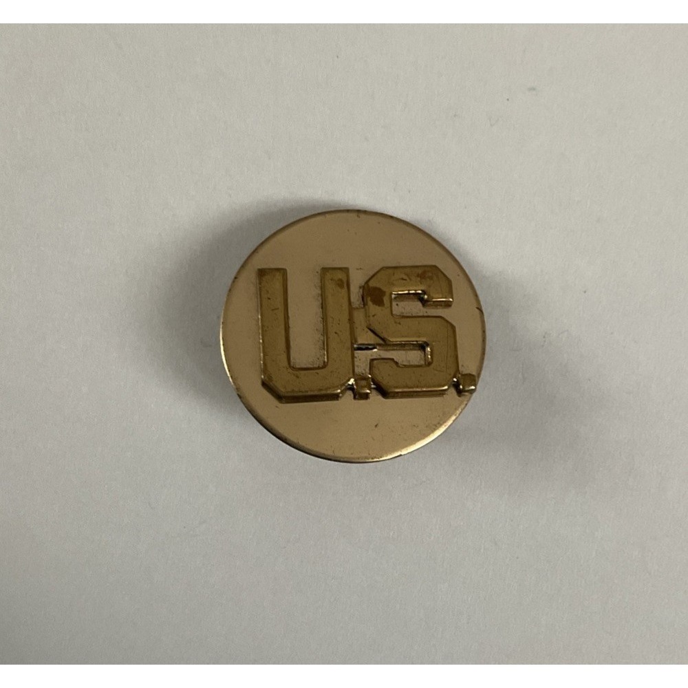 US Army Military Vintage Lapel Pin Hat Pinback Gold Tone Denmark NY D22